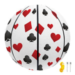 Red And Black Playing Card Suits Print Basketball
