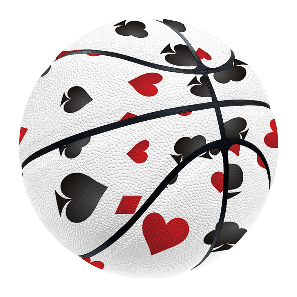 Red And Black Playing Card Suits Print Basketball