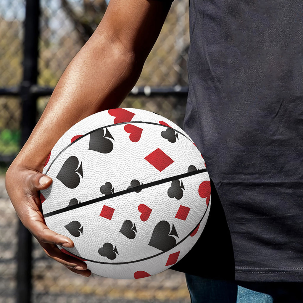 Red And Black Playing Card Suits Print Basketball