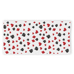 Red And Black Playing Card Suits Print Beach Towel