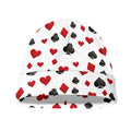Red And Black Playing Card Suits Print Beanie