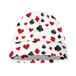 Red And Black Playing Card Suits Print Beanie