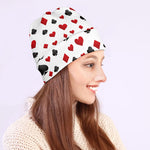Red And Black Playing Card Suits Print Beanie