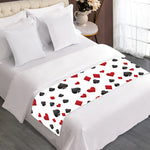 Red And Black Playing Card Suits Print Bed Runner
