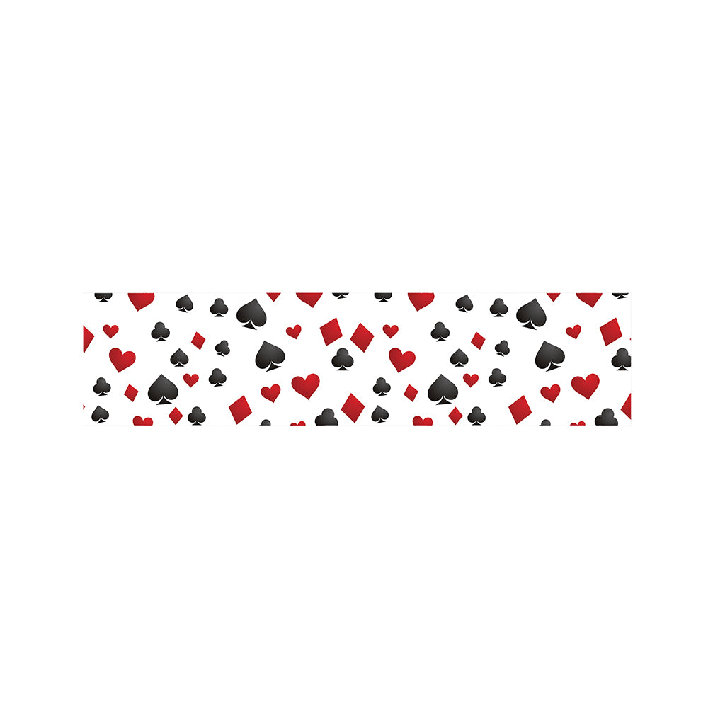 Red And Black Playing Card Suits Print Bed Runner
