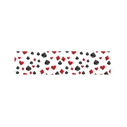 Red And Black Playing Card Suits Print Bed Runner