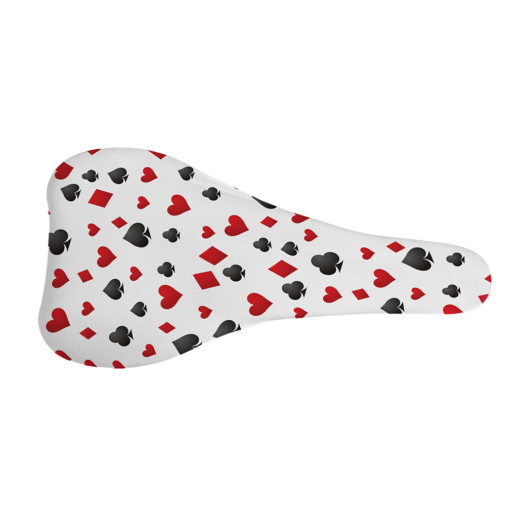 Red And Black Playing Card Suits Print Bicycle Seat Cover