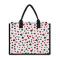 Red And Black Playing Card Suits Print Canvas Tote Bag
