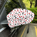 Red And Black Playing Card Suits Print Car Side Mirror Covers