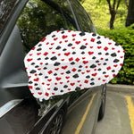 Red And Black Playing Card Suits Print Car Side Mirror Covers