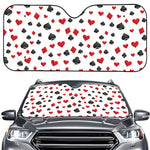 Red And Black Playing Card Suits Print Car Windshield Sun Shade