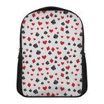 Red And Black Playing Card Suits Print Casual Backpack