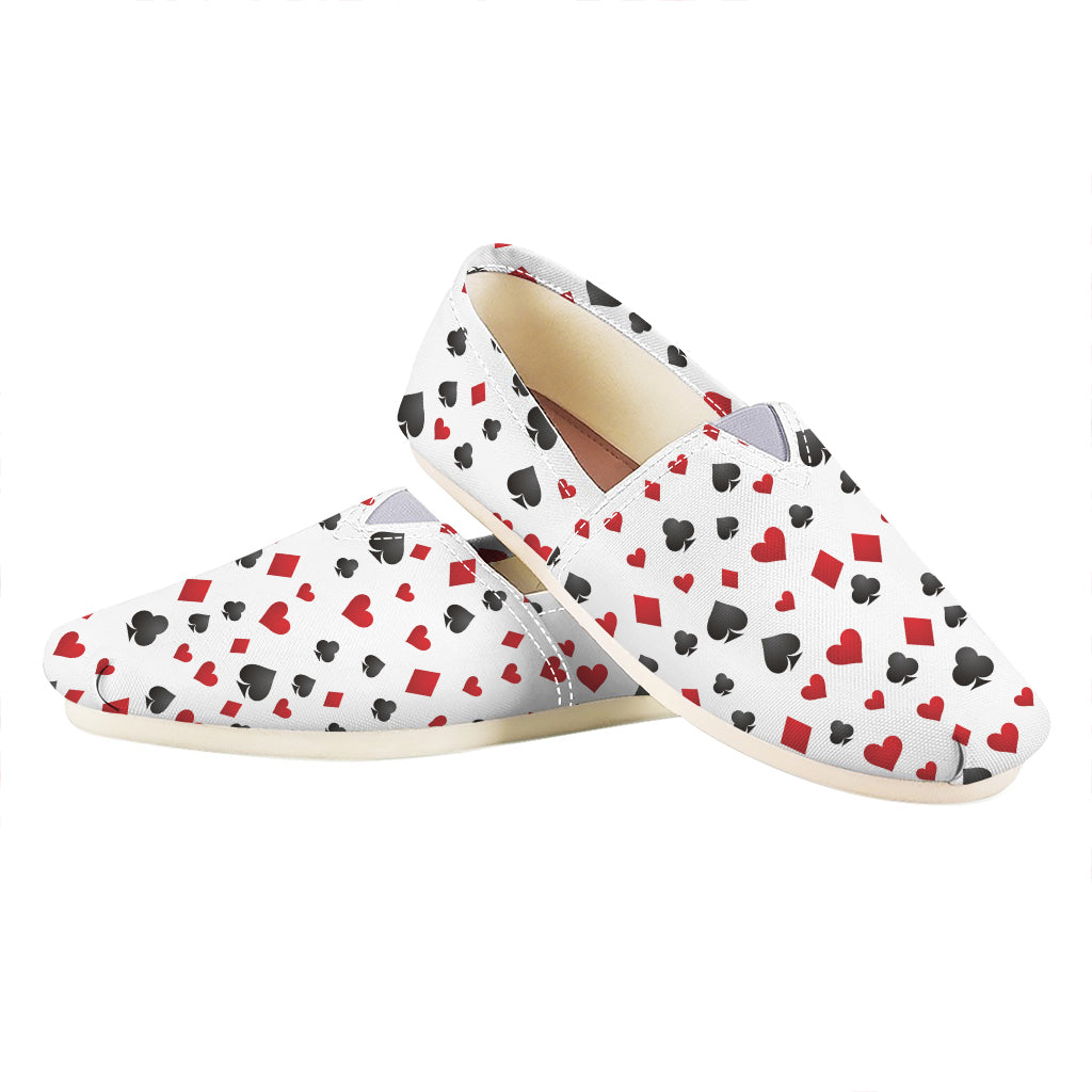 Red And Black Playing Card Suits Print Casual Shoes