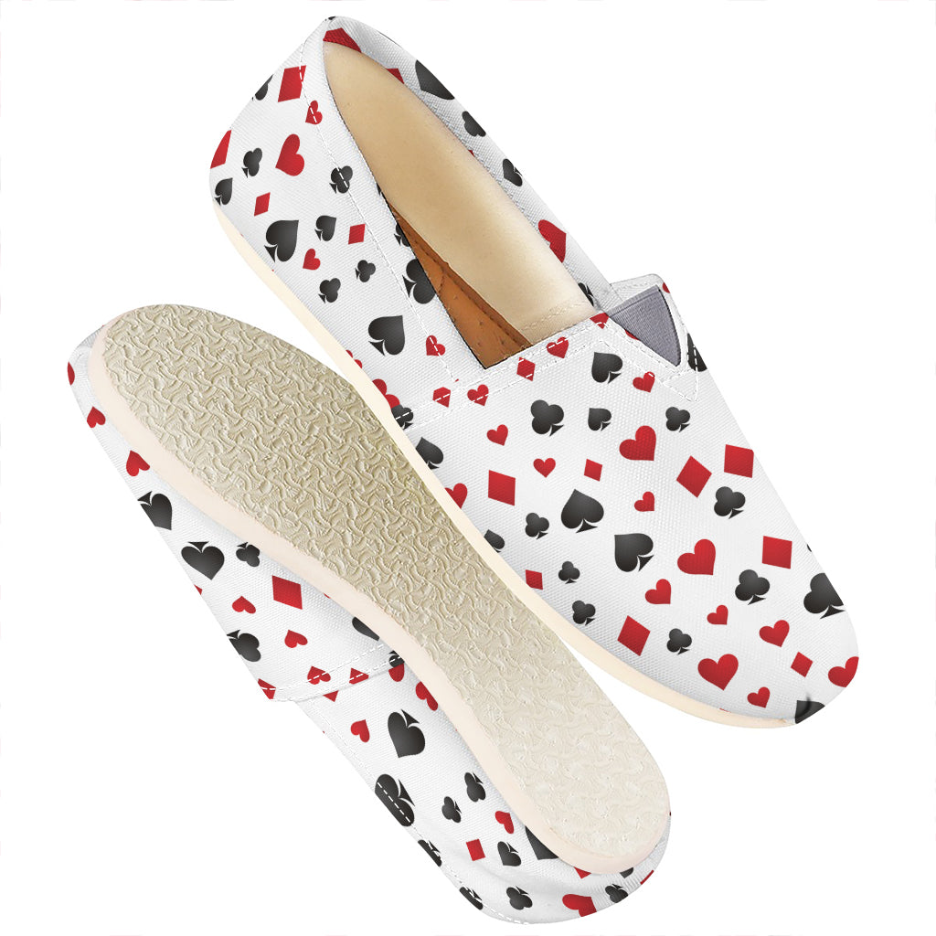Red And Black Playing Card Suits Print Casual Shoes