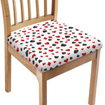 Red And Black Playing Card Suits Print Chair Cushion Cover