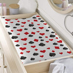 Red And Black Playing Card Suits Print Changing Pad Cover