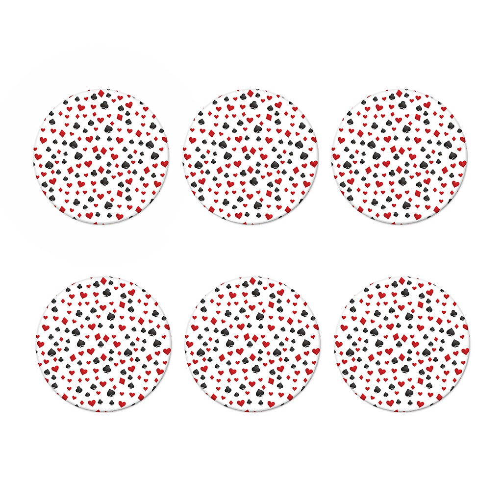 Red And Black Playing Card Suits Print Coaster Set