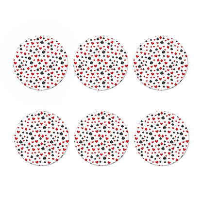 Red And Black Playing Card Suits Print Coaster Set