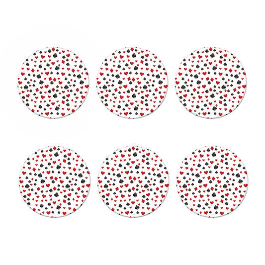 Red And Black Playing Card Suits Print Coaster Set