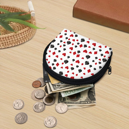 Red And Black Playing Card Suits Print Coin Purse