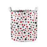 Red And Black Playing Card Suits Print Collapsible Laundry Basket