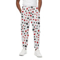 Red And Black Playing Card Suits Print Cotton Sweatpants