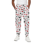 Red And Black Playing Card Suits Print Cotton Pants