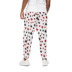 Red And Black Playing Card Suits Print Cotton Pants