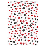 Red And Black Playing Card Suits Print Curtain