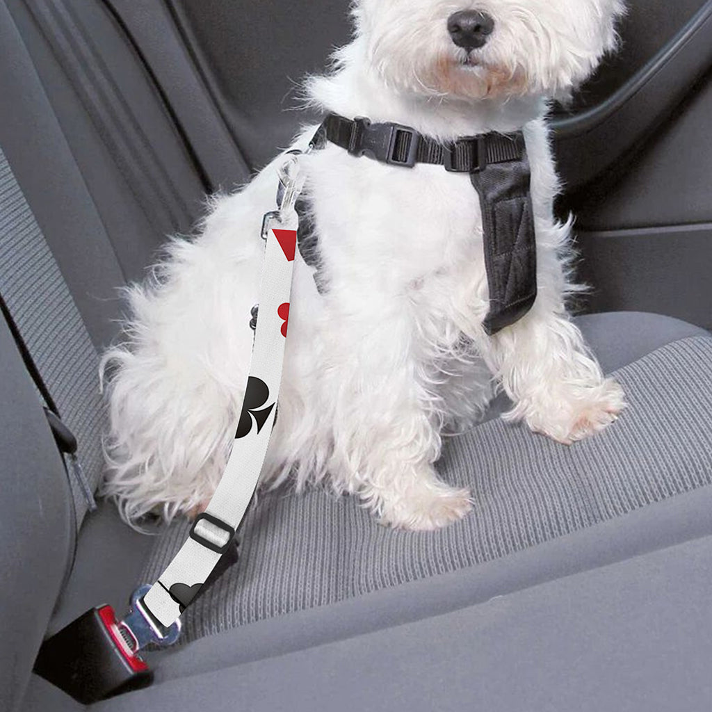 Red And Black Playing Card Suits Print Dog Seat Belt