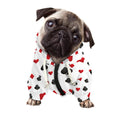 Red And Black Playing Card Suits Print Dog Zip Up Hoodie