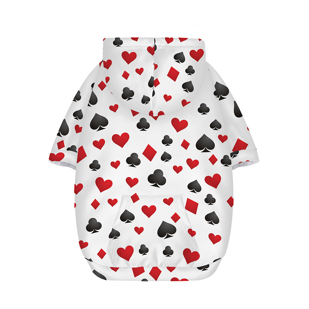 Red And Black Playing Card Suits Print Dog Zip Up Hoodie