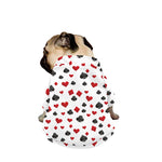 Red And Black Playing Card Suits Print Dog Zip Up Jacket