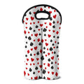 Red And Black Playing Card Suits Print Double Neoprene Wine Tote