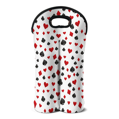 Red And Black Playing Card Suits Print Double Neoprene Wine Tote