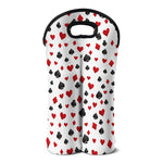 Red And Black Playing Card Suits Print Double Neoprene Wine Tote
