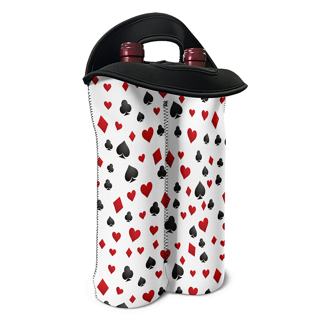 Red And Black Playing Card Suits Print Double Neoprene Wine Tote