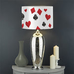 Red And Black Playing Card Suits Print Drum Lamp Shade