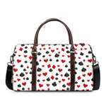 Red And Black Playing Card Suits Print Duffle Bag