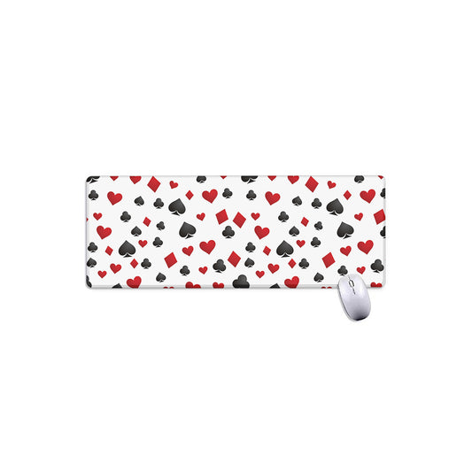 Red And Black Playing Card Suits Print Extended Mouse Pad