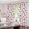 Red And Black Playing Card Suits Print Extra Wide Grommet Curtains