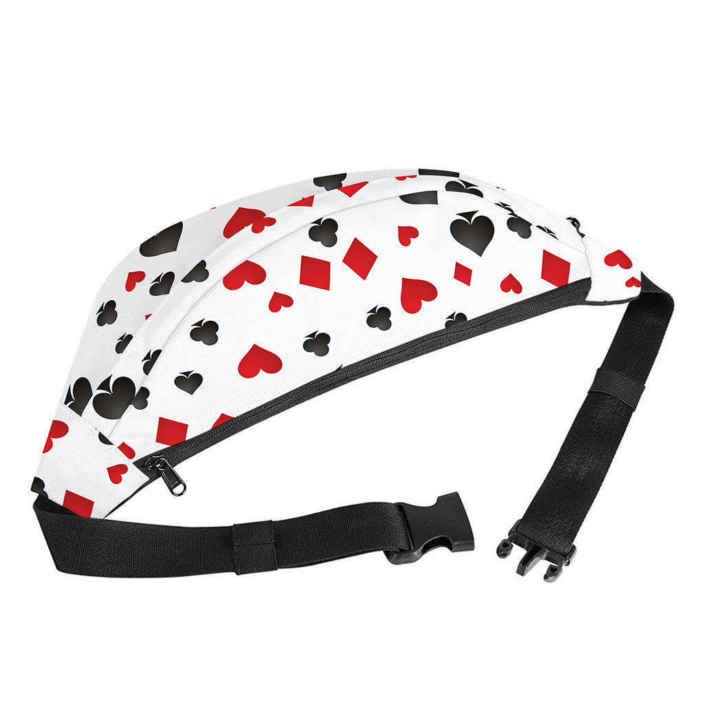 Red And Black Playing Card Suits Print Fanny Pack