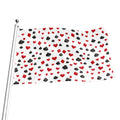 Red And Black Playing Card Suits Print Flag