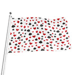 Red And Black Playing Card Suits Print Flag