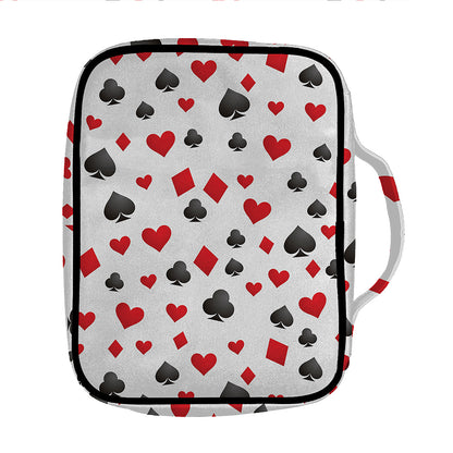 Red And Black Playing Card Suits Print Front Pocket Bible Bag