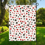 Red And Black Playing Card Suits Print Garden Flag