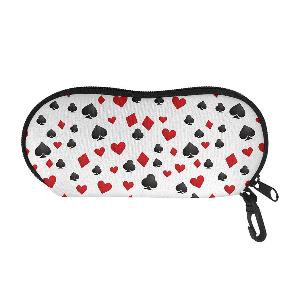 Red And Black Playing Card Suits Print Glasses Case