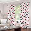 Red And Black Playing Card Suits Print Grommet Curtains