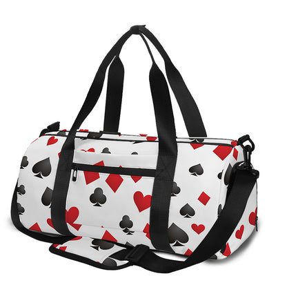 Red And Black Playing Card Suits Print Gym Bag