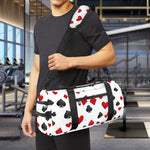 Red And Black Playing Card Suits Print Gym Bag